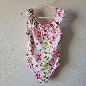 SweetHoney Floral Ruffle Swimsuit Size 6 Years